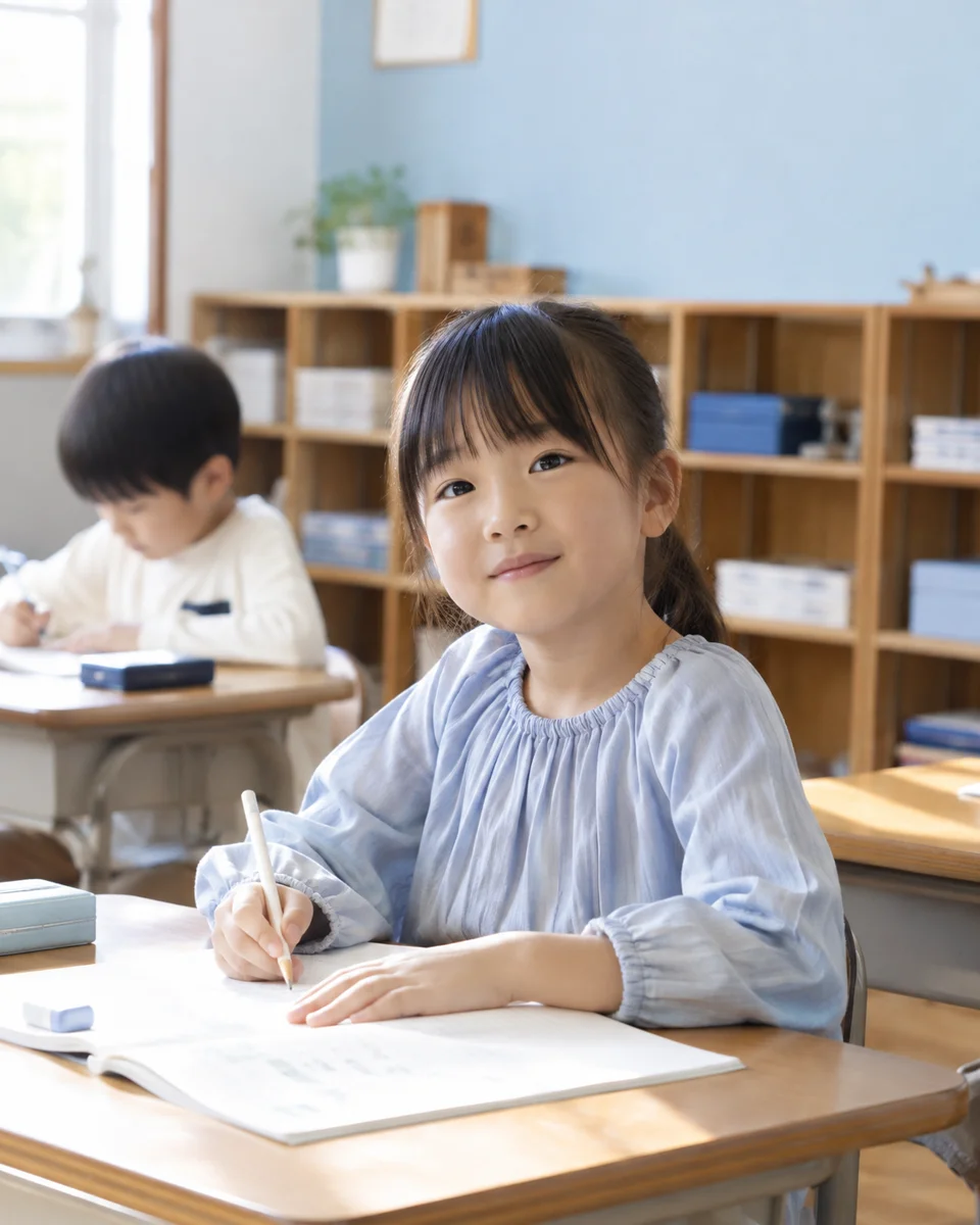 教室で学ぶ様子